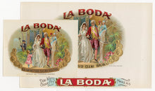 Load image into Gallery viewer, Antique, Unused LA BODA Brand Cigar, Tobacco Caddy Crate Label SET of Two, Wedding