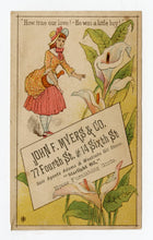 Load image into Gallery viewer, Antique Victorian PATIENCE Operetta Gilbert &amp; Sullivan Themed Trade Card Set of 4, Bunthorne, Grosvenor, Patience