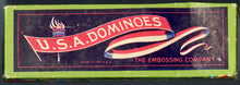 Load image into Gallery viewer, Antique 1920s USA Dominoes Game with Original Box and Instructions, Statue of Liberty