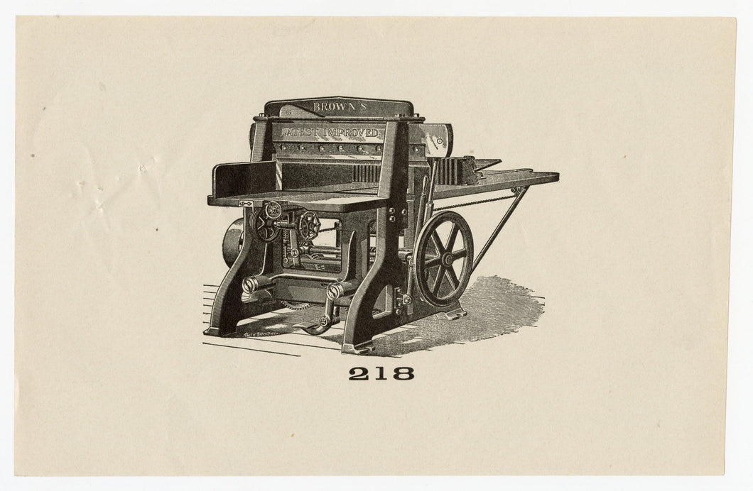 Letterpress and Printing Equipment Original Print | Press 218 Brown's