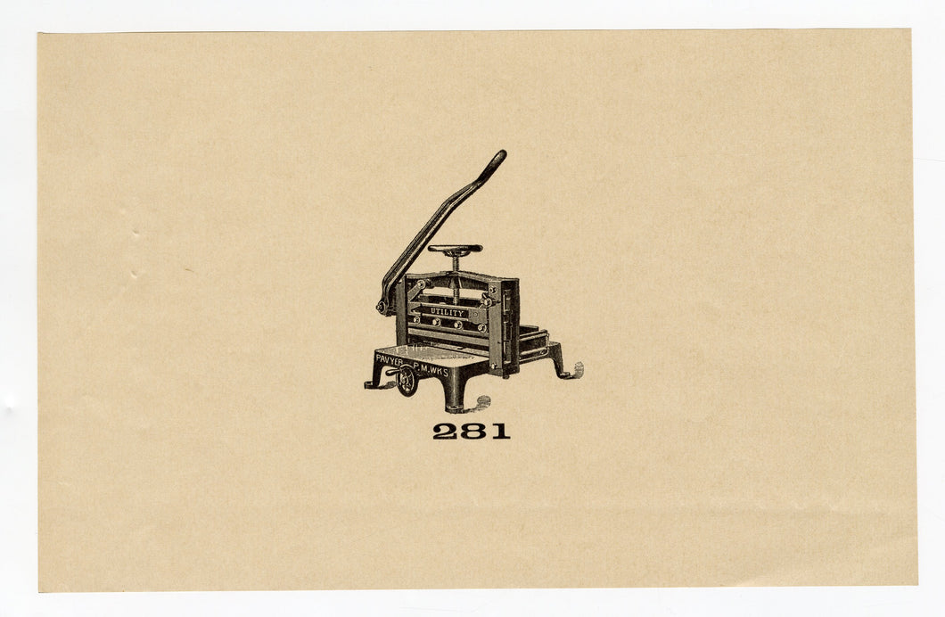 Letterpress and Printing Equipment Original Print | Press 281, Utility