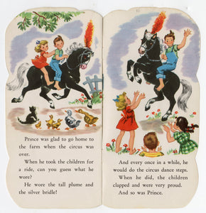 1949 Prince the Pony Die-Cut Children's Storybook, Circus Horse