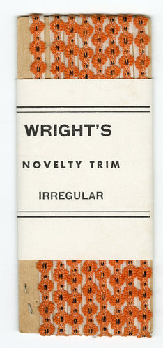 Vintage Wright’s Novelty Sewing Trim, Orange Flowers, Notion