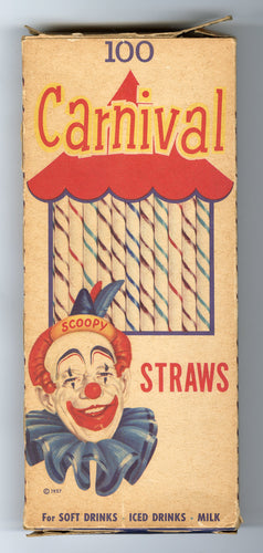 Vintage Carnival Straws Packaging with Original Straws Inside by National Soda Straw Company