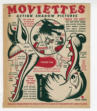 Load image into Gallery viewer, 1930s UNUSED Kellogg&#39;s MOVIETTES ACTION SHADOW PICTURES Puppet Willie the Wolf