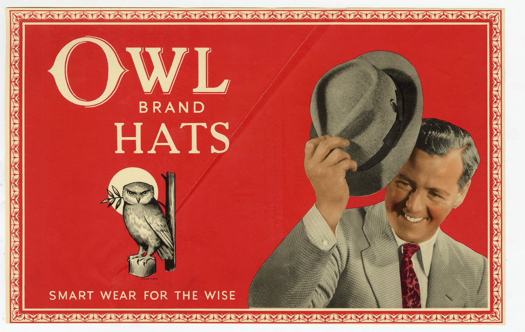 OWL Brand HATS Vintage Menswear Label, Men's Fashion