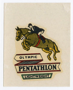 Vintage Unused Olympic Pentathlon Lightweight Bicycle Decal Label, Set of Two