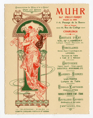 French ART NOUVEAU Home Goods Advertisement - Lalique, Daum, Baccaral