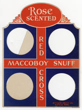 Load image into Gallery viewer, Antique Rose Scented MACCOBOY SNUFF STORE DISPLAY, Red Cross