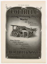 Load image into Gallery viewer, Original Inland Printer Advertising Page Featuring Cottrell Printing Press