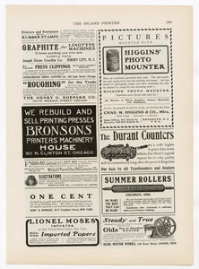 Original Inland Printer Advertising Page Featuring Cottrell Printing Press