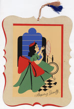 Load image into Gallery viewer, Vintage Sleeping Beauty Die-Cut Poster, Nursery Rhyme Felted Pochoir Print