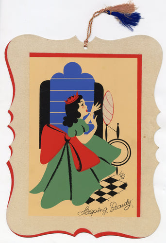 Vintage Sleeping Beauty Die-Cut Poster, Nursery Rhyme Felted Pochoir Print