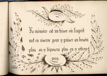 Load image into Gallery viewer, Original 1840&#39;s HAND DRAWN French Calligraphic, Penmanship Album with 32 Original Leaves, Bound into a Book