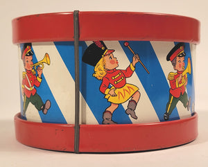 Mid-Century Vintage Children's Tin Drum Set, Musical Toy, Kids' Marching Band 