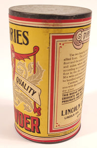 1920's LITTLE FAIRIES BAKING POWDER TIN, Original Label, Antique Can, Vintage Kitchen