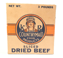 Load image into Gallery viewer, Antique 1920&#39;s COUNTRY MAID SLICED BEEF Package, Store Display, K&amp;R INC.