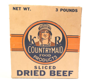 Antique 1920's COUNTRY MAID SLICED BEEF Package, Store Display, K&R INC.