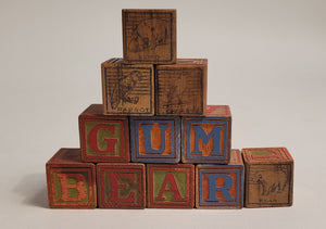 1920's SAFETY-BLOCK Mini Children's Toy Block Set, Hal-Sam, Original Box