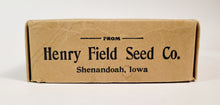 Load image into Gallery viewer, Antique Henry Field Seed Co. SEED PACKET BOX, Cardboard, Farming, Gardening