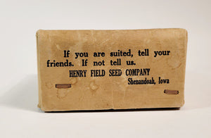 Antique Henry Field Seed Co. SEED PACKET BOX, Cardboard, Farming, Gardening
