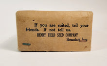 Load image into Gallery viewer, Antique Henry Field Seed Co. SEED PACKET BOX, Cardboard, Farming, Gardening