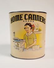 Load image into Gallery viewer, Vintage, Original HOME CANNERS BRAND Fruit Label and Tin, Vintage Kitchen