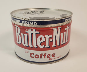 Vintage Mid-Century BUTTER-NUT COFFEE TIN, Vintage Kitchen, Packaging