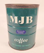 Load image into Gallery viewer, Vintage MJB Regular Grind Coffee Tin Canister, Empty