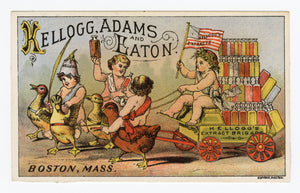 Victorian Kellogg, Adams & Eaton Extract Trade Card || Cherubs on Chicks