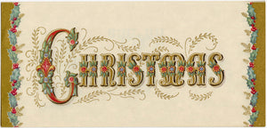 Set of Four Gorgeous Vintage Christmas Cards, PDF ONLY, Illustrated with Gold Ink