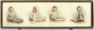 1910's-1920's Framed Baby Photo, Color Tinted, Little Girl, Hale 
