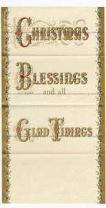 Set of Four Gorgeous Vintage Christmas Cards, Illustrated with Gold Ink, Holiday