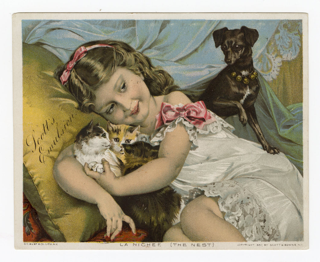 Victorian Scott's Emulsion of Cod Liver Oil, Quack Medicine Trade Card || Pets