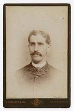 Load image into Gallery viewer, Victorian Cabinet Card, Man with Curled Mustache || Cleveland, Ohio