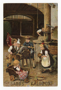 Victorian German Sarg's Kalodont, Quack Medicine Trade Card || Kids at Play