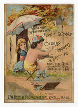 Load image into Gallery viewer, Victorian Hoyt&#39;s German Cologne, Perfume Trade Card || Children Painting