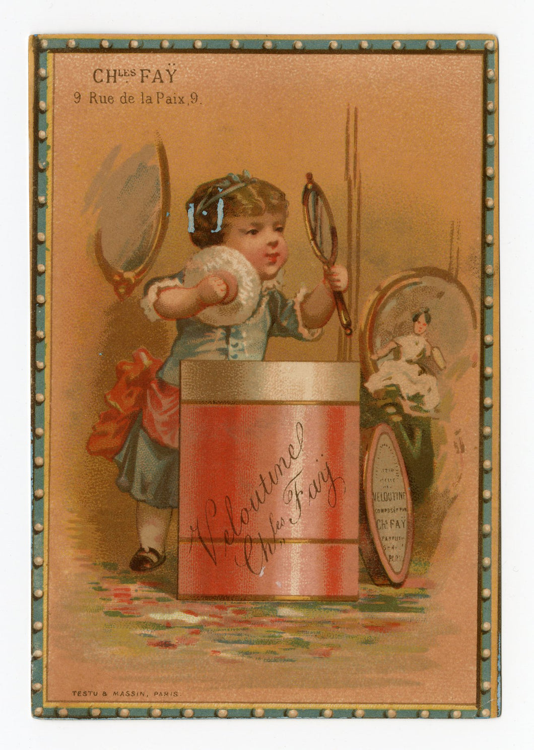 Victorian Veloutine Bath Powder French Trade Card || Health & Beauty