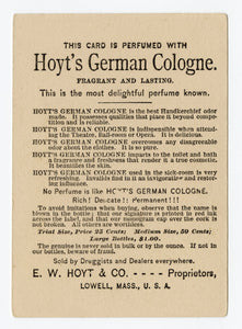 Victorian Hoyt's German Cologne, Perfume Trade Card || Children Writing