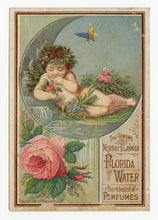 Load image into Gallery viewer, Victorian Murray &amp; Lanman Florida Water Perfume Trade Card || Cherub, Rose