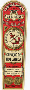 Antique, Unused Anchor Steam, CURACAO DE HOLLANDA LABEL, Liqueur, Alcohol