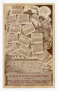 Victorian Hoyt's German Cologne Perfumed Calendar 1891 || Small Girl