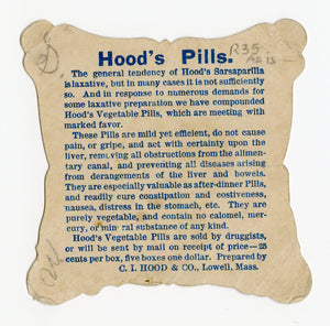 Victorian Hood's Liver Pills, Quack Medicine Trade Card B || Small Child