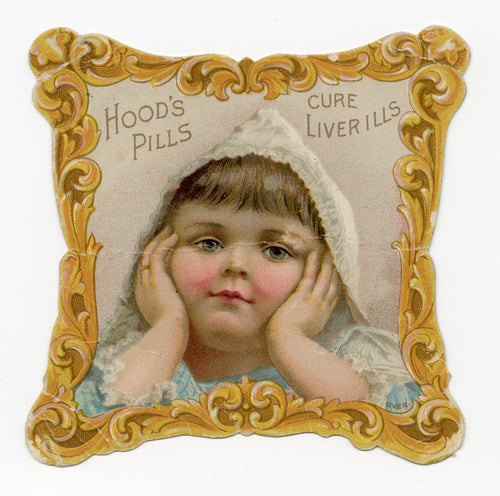 Victorian Hood's Liver Pills, Quack Medicine Trade Card B || Small Child