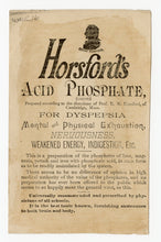 Load image into Gallery viewer, Antique Prof. Horsford&#39;s Acid Phosphate, Quack Medicine Trade Card
