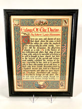 Load image into Gallery viewer, 1920&#39;s Framed EULOGY OF THE DOCTOR Lithograph, Robert Louis Stevenson