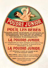 Load image into Gallery viewer, Large Antique French Poudre Junior BABY POWDER Label, Nursery, Daycare