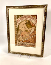 Load image into Gallery viewer,  1898 Framed MENUS &amp; PROGRAMMES ILLUSTRES Lithograph Cover, MUCHA 