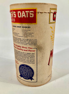 Quick MOTHER'S OATS Cardboard Advertising Container, Quaker Oat's Co. w/  recipes