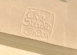 1895 Framed Original ISOLDE Lithograph, Print, Aubrey Beardsley, Studio Blind Stamp